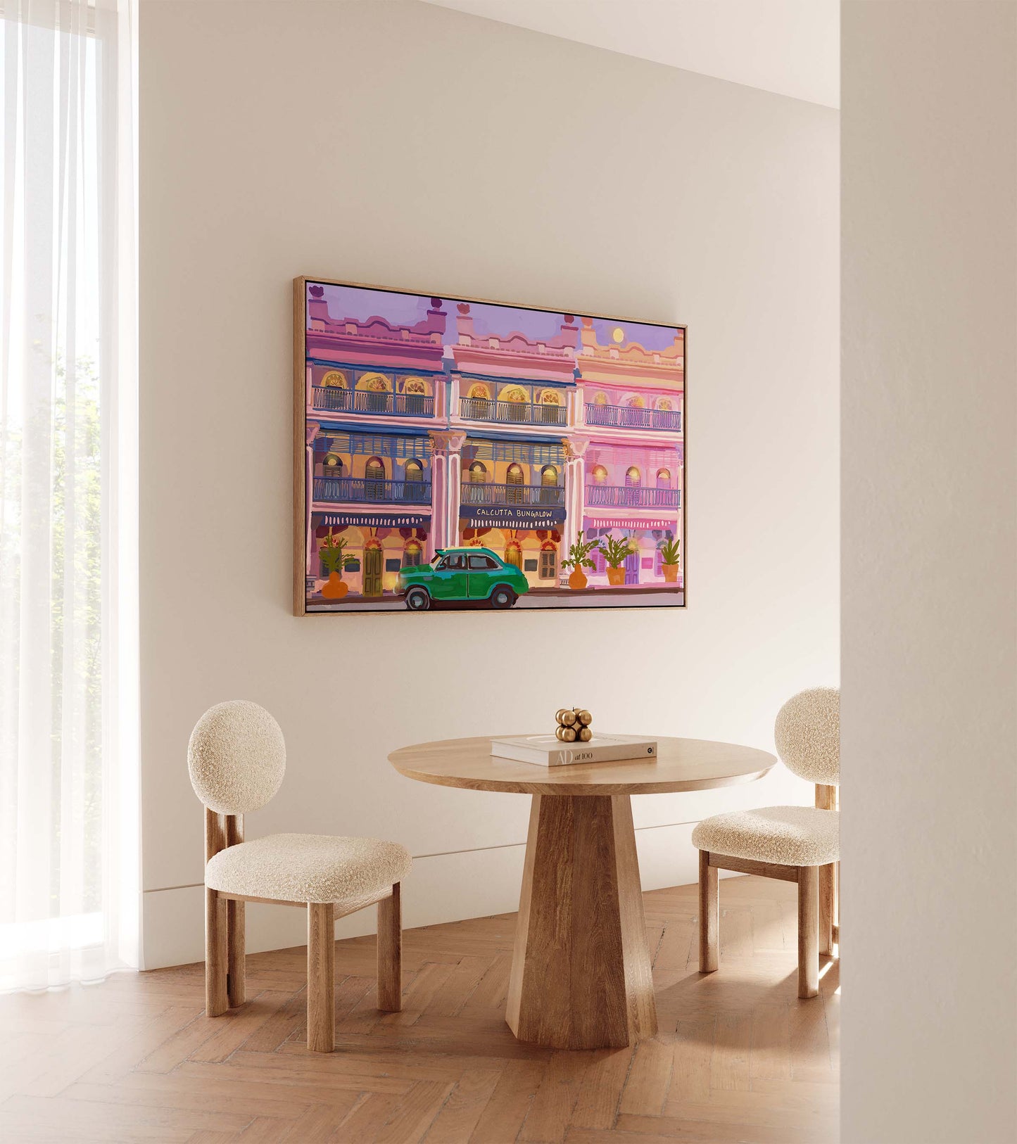 Calcutta Bungalow Wall Art Print | Indian Heritage Kolkata Painting