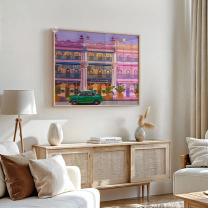 Calcutta Bungalow Wall Art Print | Indian Heritage Kolkata Painting