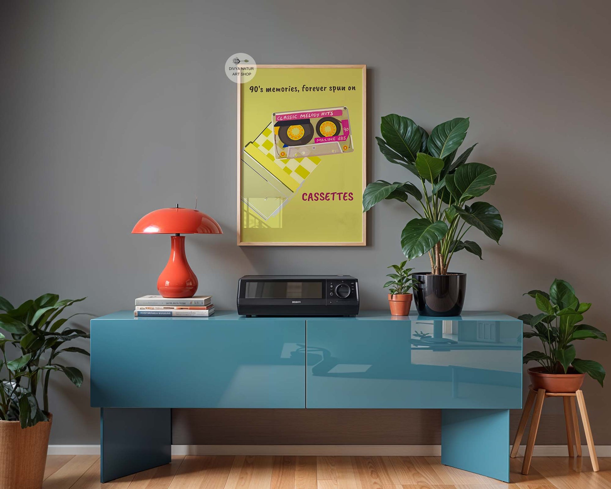 Classic 90s cassette illustration showcasing retro music vibes