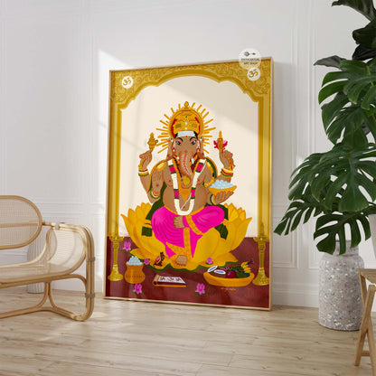 Spiritual Ganesha fine art print radiating blessings and positivity