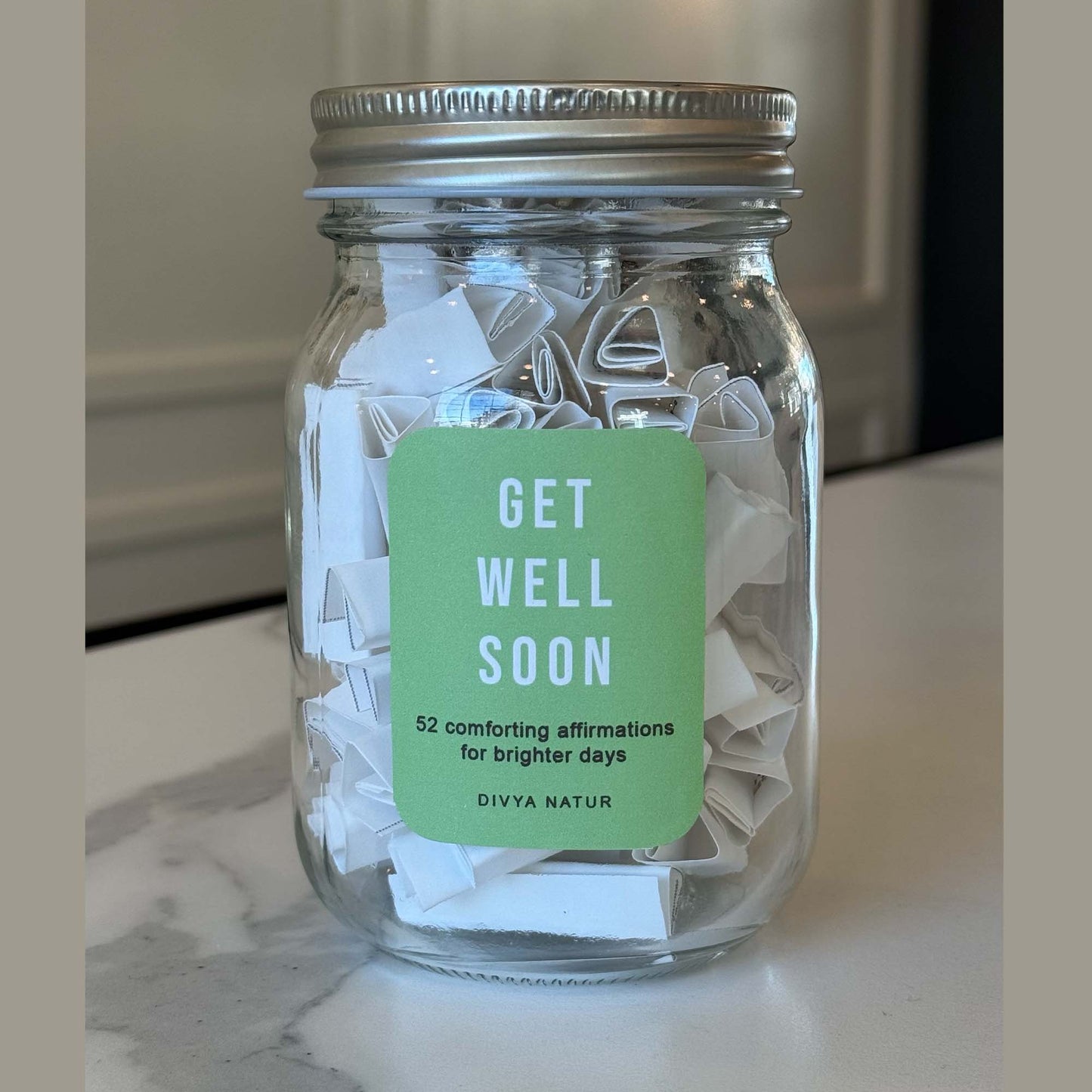 Healing affirmation jar designed to support recovery and emotional encouragement