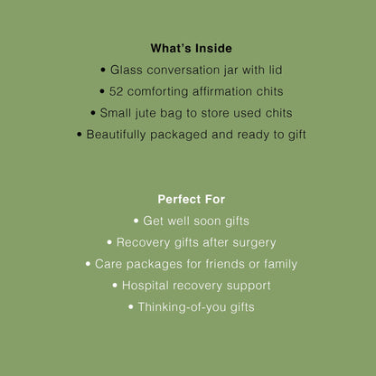 Product description text on a green background