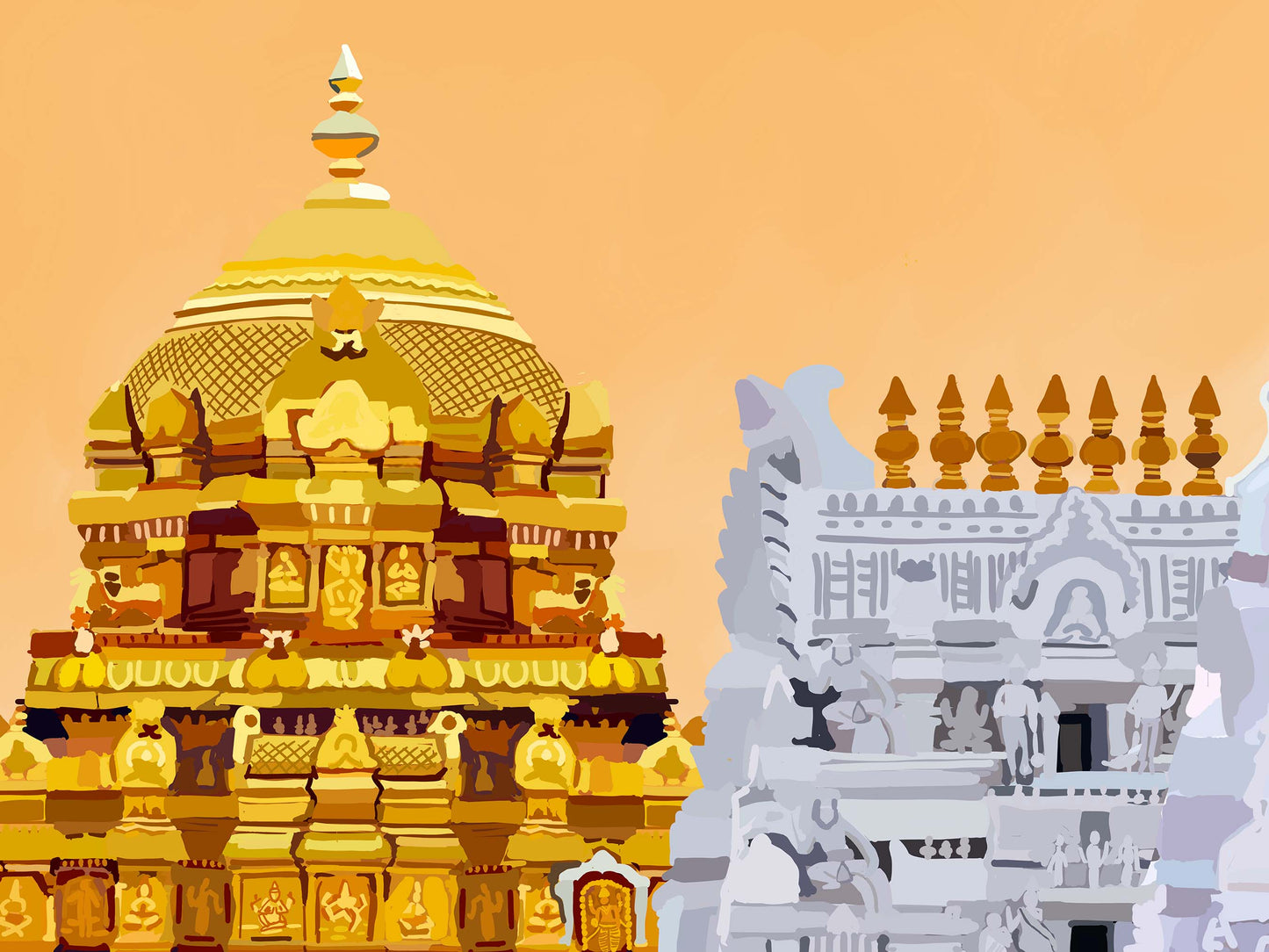 Tirupathi Balaji Temple Art Print | South Indian Decor