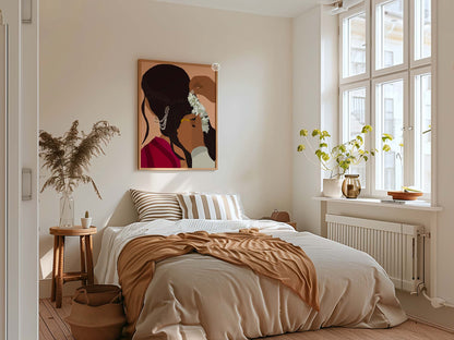 Artistic Indian wall decor capturing quiet romantic gesture and cultural detail