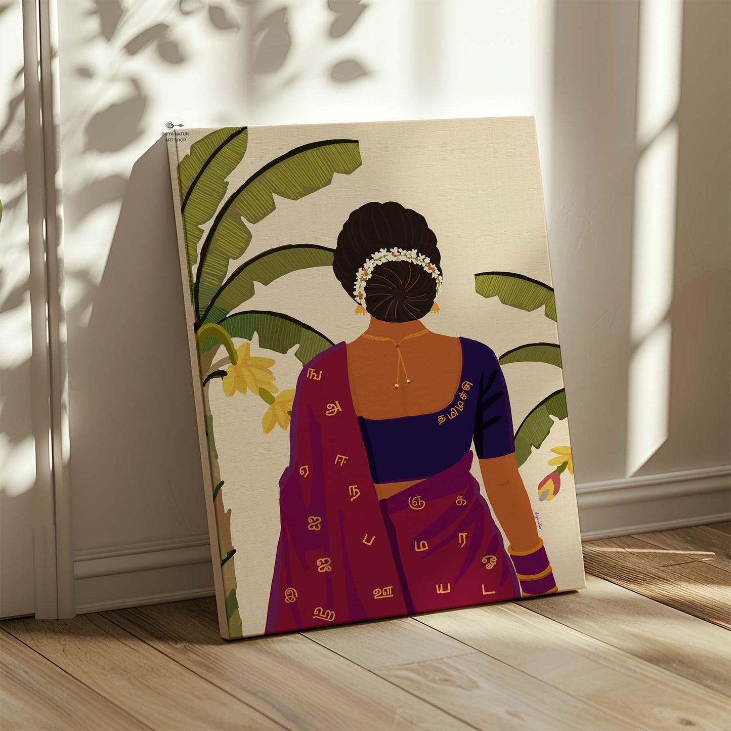 Tamil language inspired wall art celebrating heritage