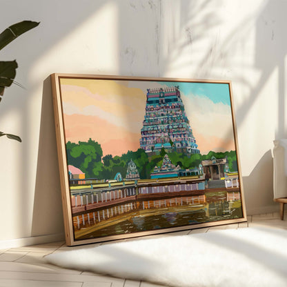Fine art print of Chidambaram gopuram captured in calm dusk ambiance
