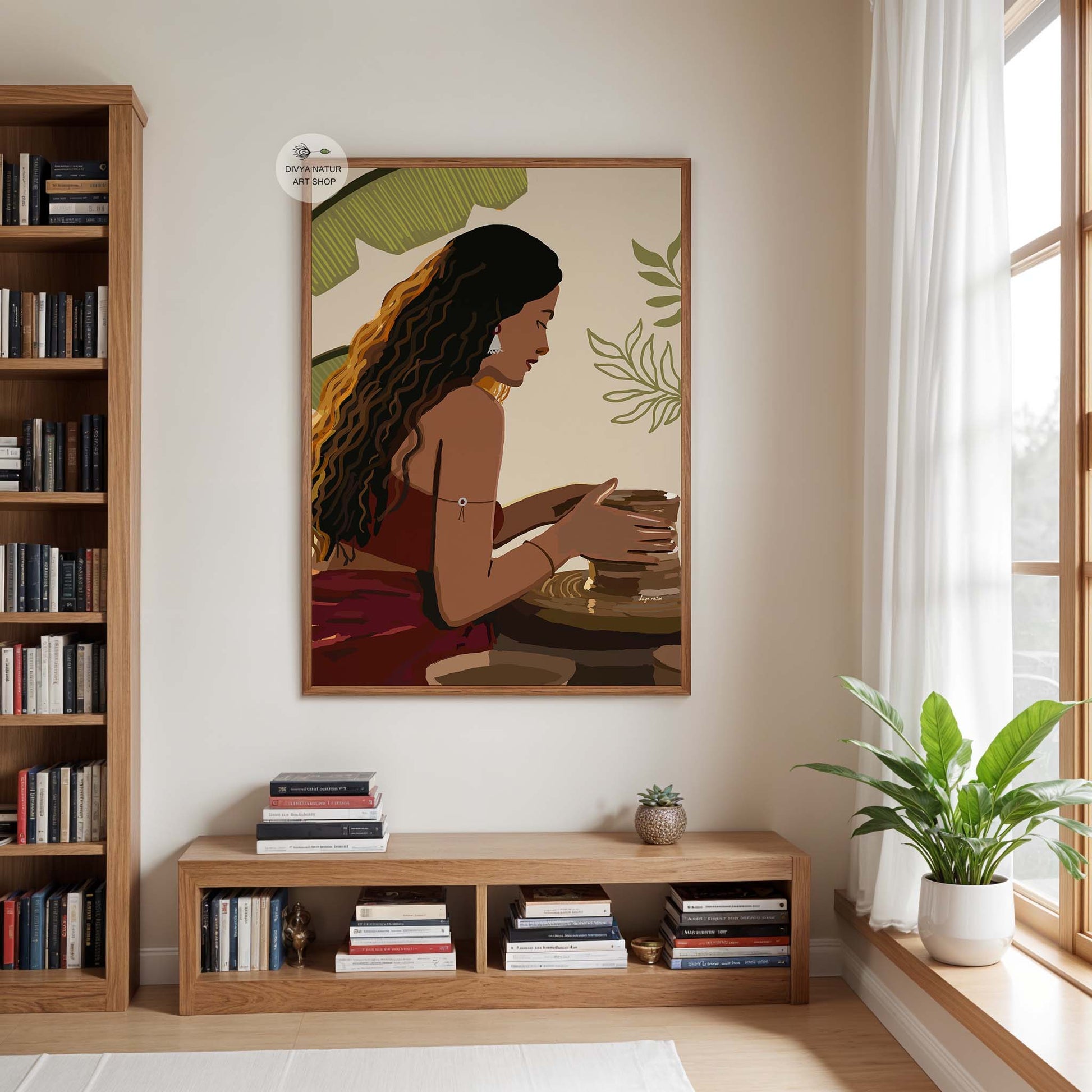 Handmade-inspired feminine decor with Indian aesthetic and creative theme