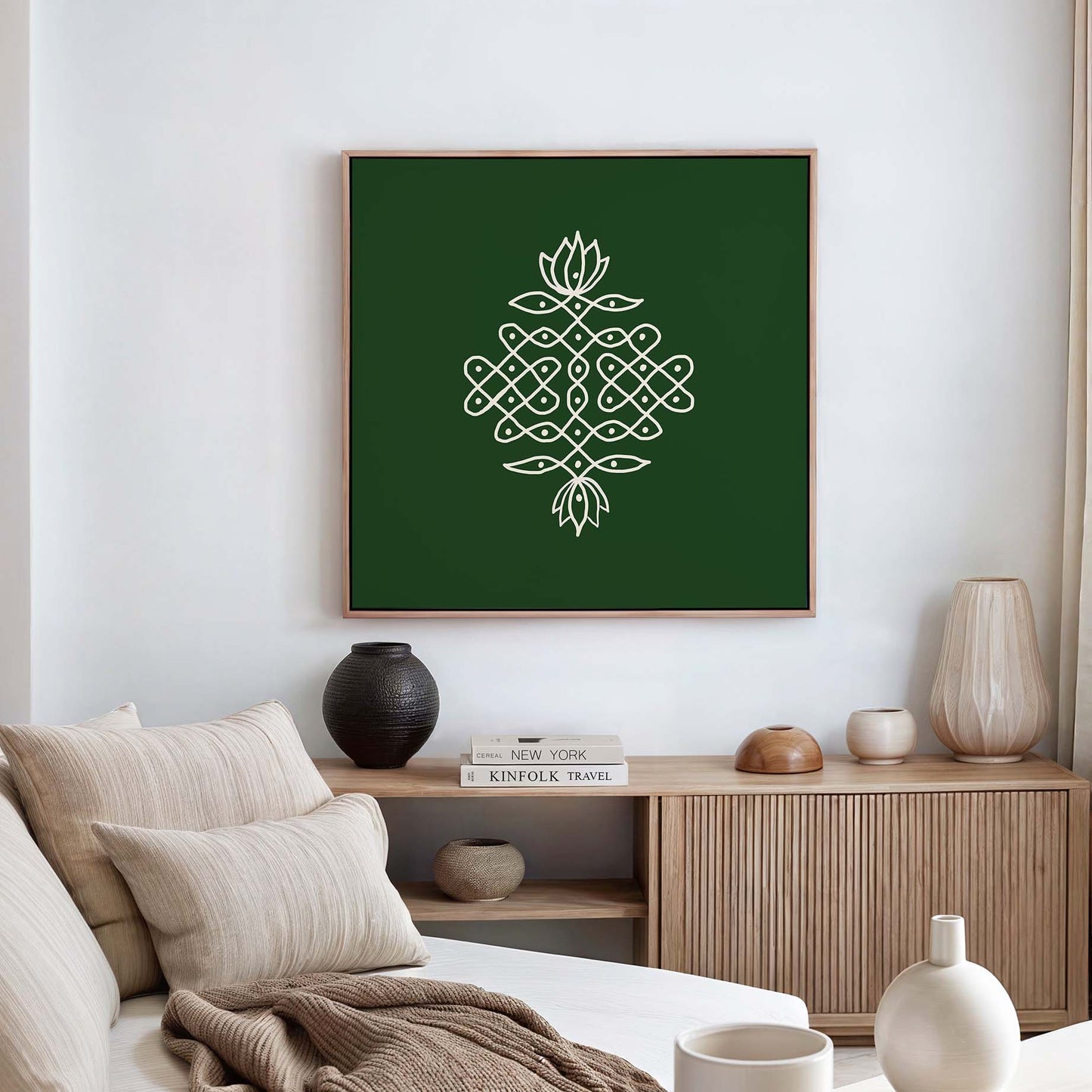 south indian kolam pattern wall art for modern home decor