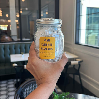 Fun Tamil quiz jar game designed for family gatherings and cultural celebrations