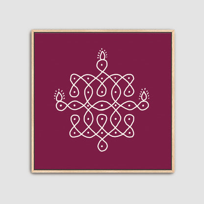 Hand illustrated kolam rangoli gallery wall art celebrating South Indian cultural patterns
