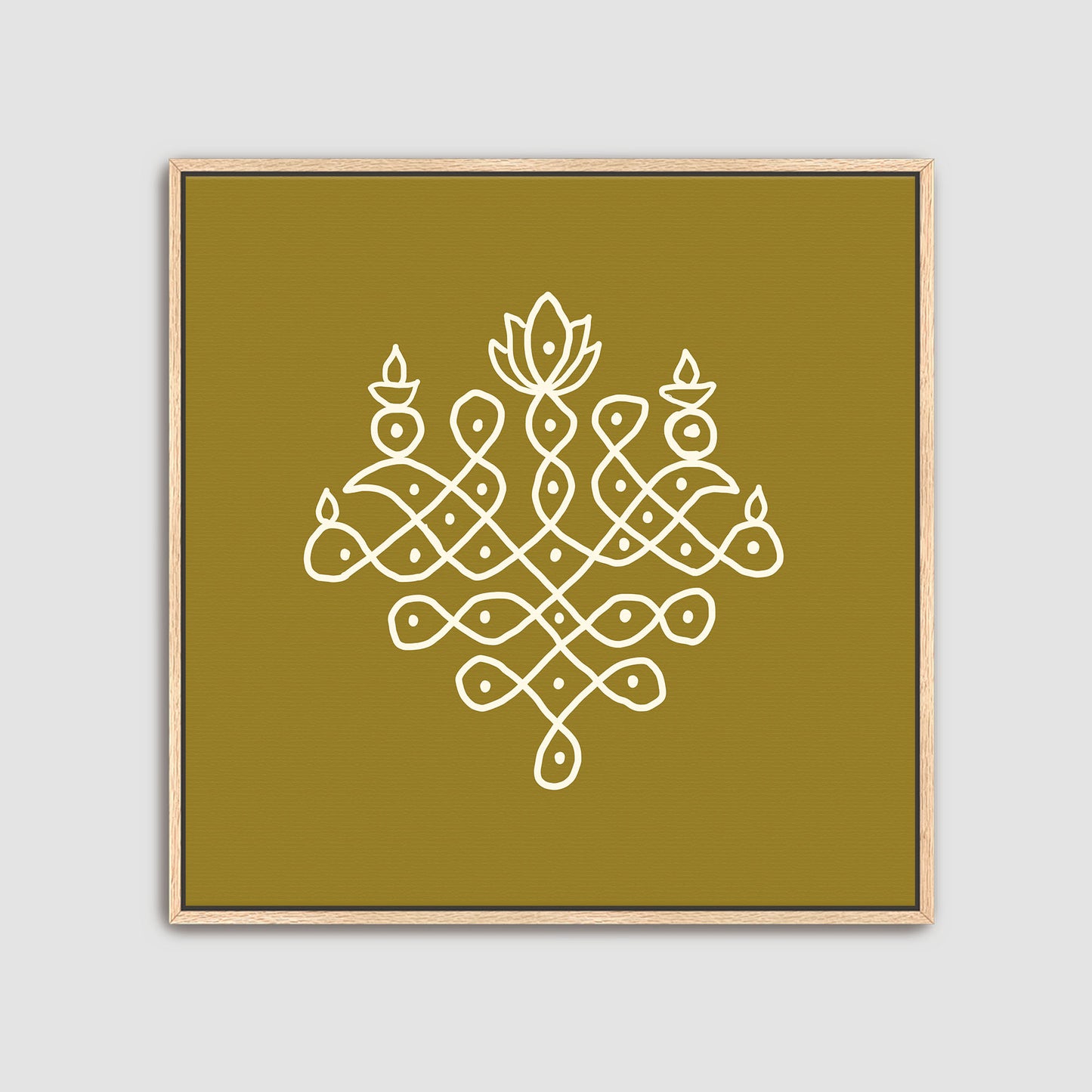 Indian sacred geometry wall art inspired by kolam designs and rangoli traditions