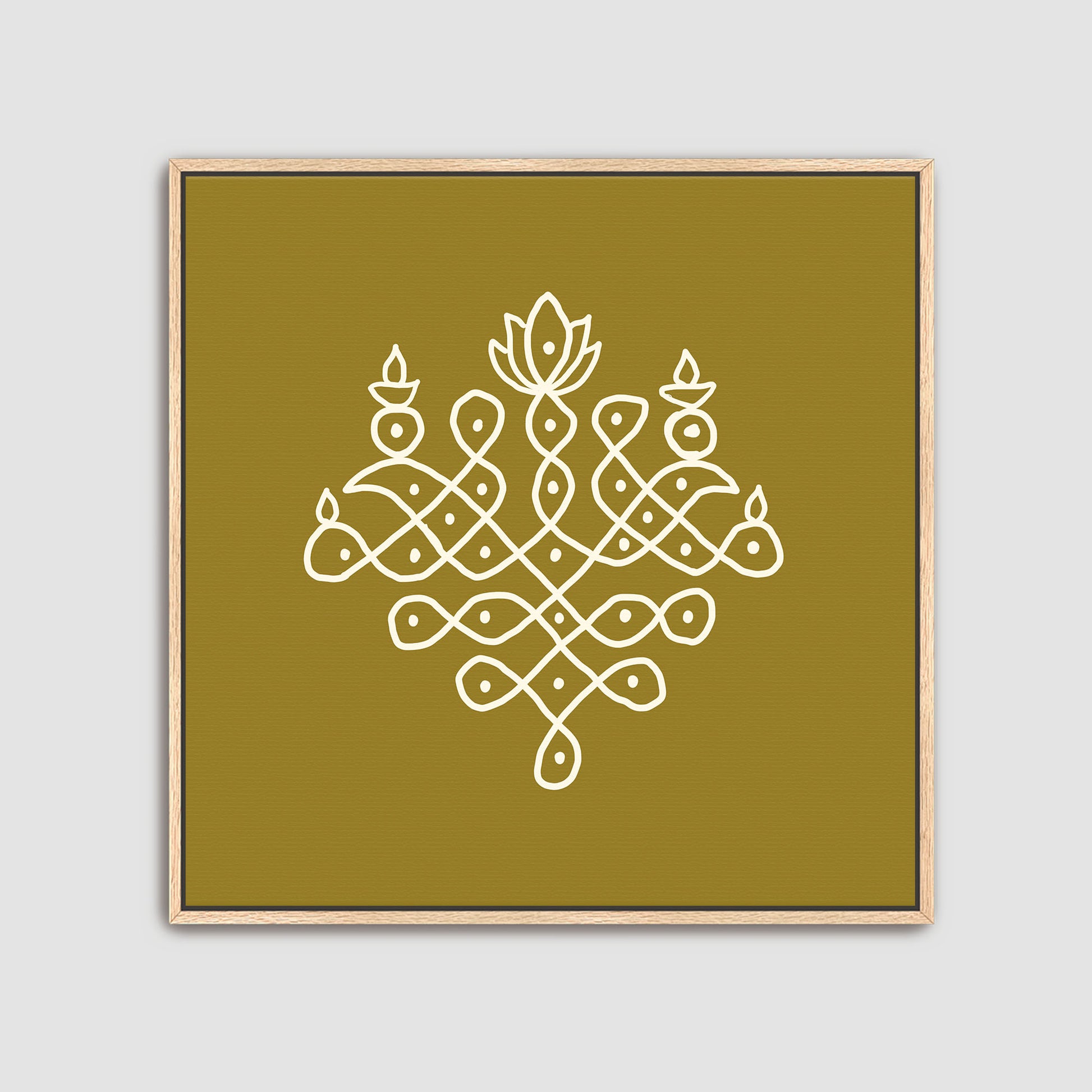 Indian sacred geometry wall art inspired by kolam designs and rangoli traditions