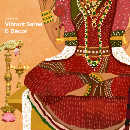 Sacred Indian wall decor print inspired by Lalitha Tripurasundari iconography