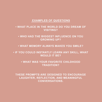 Pink background with white text containing reflective questions and prompts.