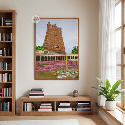 Madurai Meenakshi Amman temple with golden lotus pond and detailed gopuram view