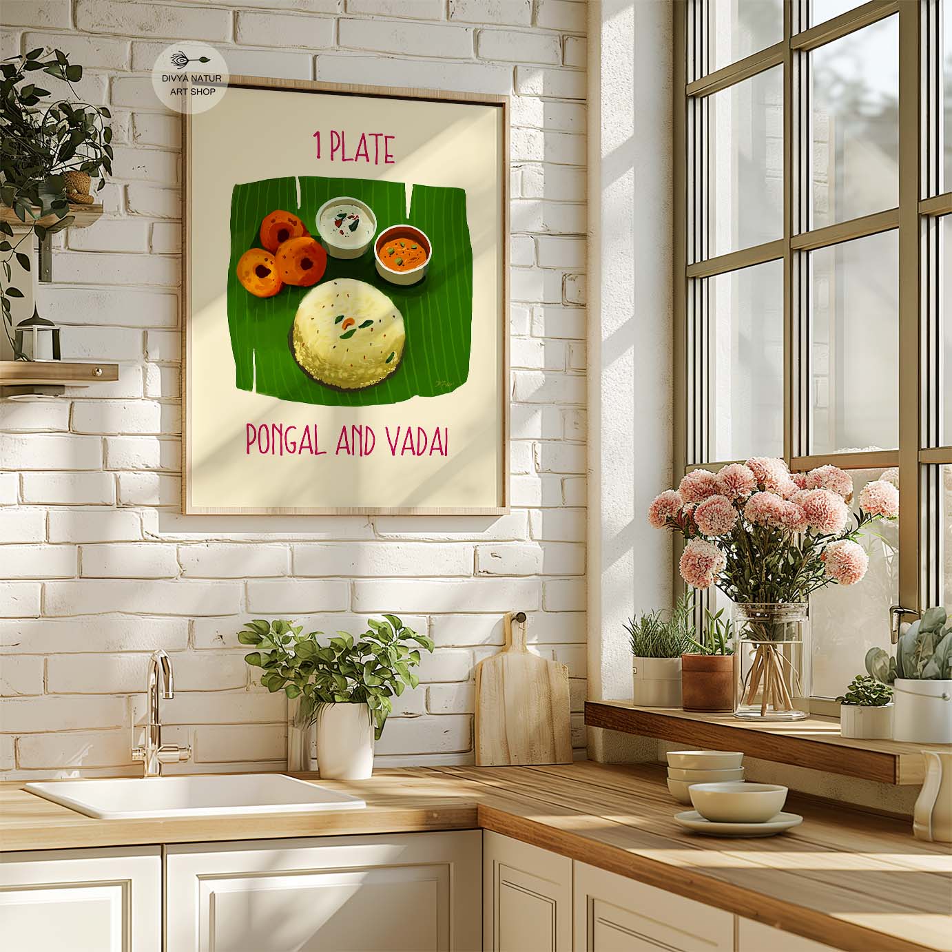 South Indian food-inspired painting for kitchen decor.