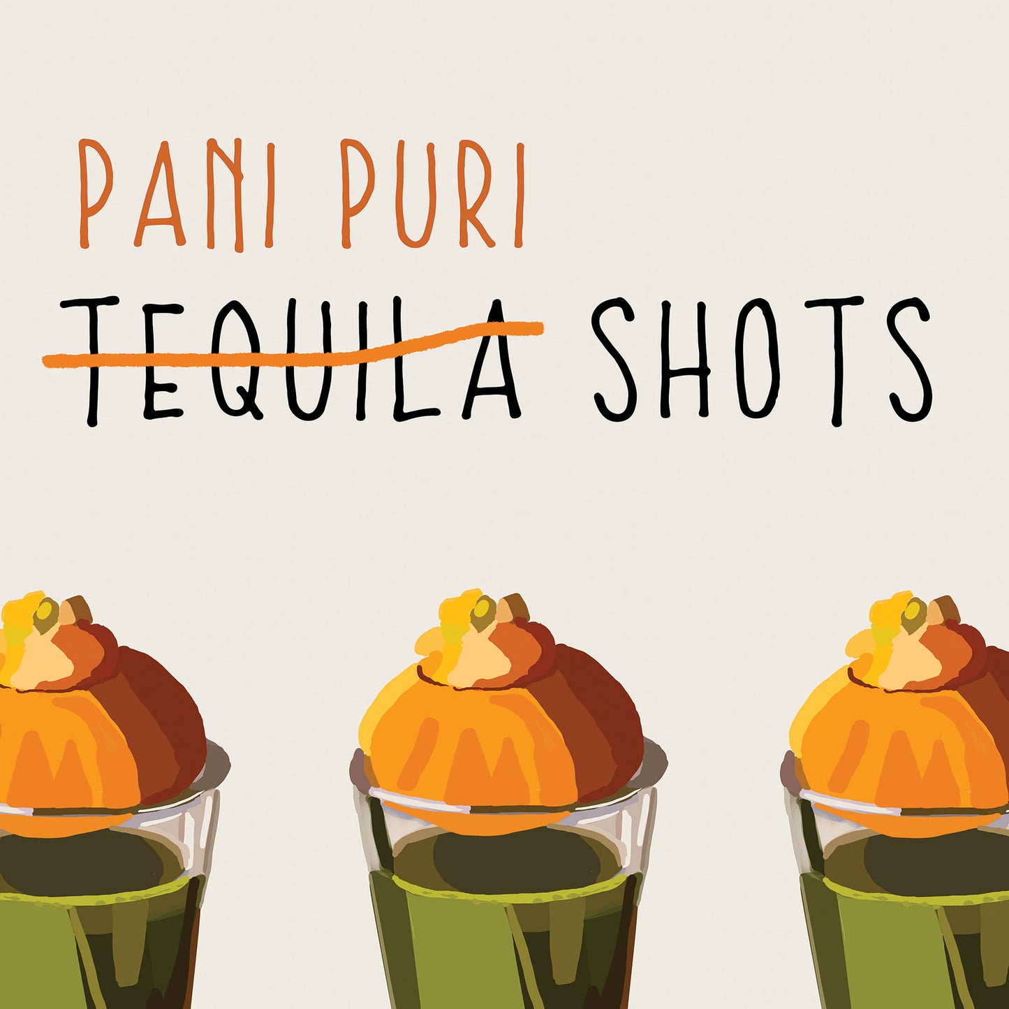 Pani puri painting capturing Indian street food culture, wall decor for modern homes and cafes.