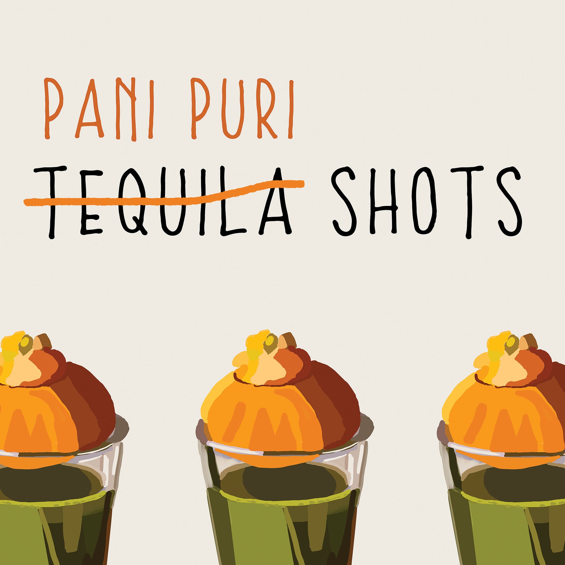 Pani puri painting capturing Indian street food culture, wall decor for modern homes and cafes.