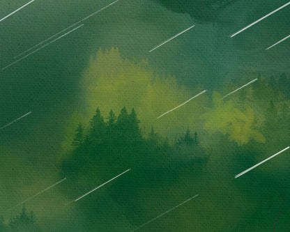 A lone parrot against the storm in this artwork, reminding you of the courage within.