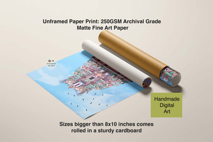 Tamil Nadu temple wall art showing Parthasarathy Temple gopuram