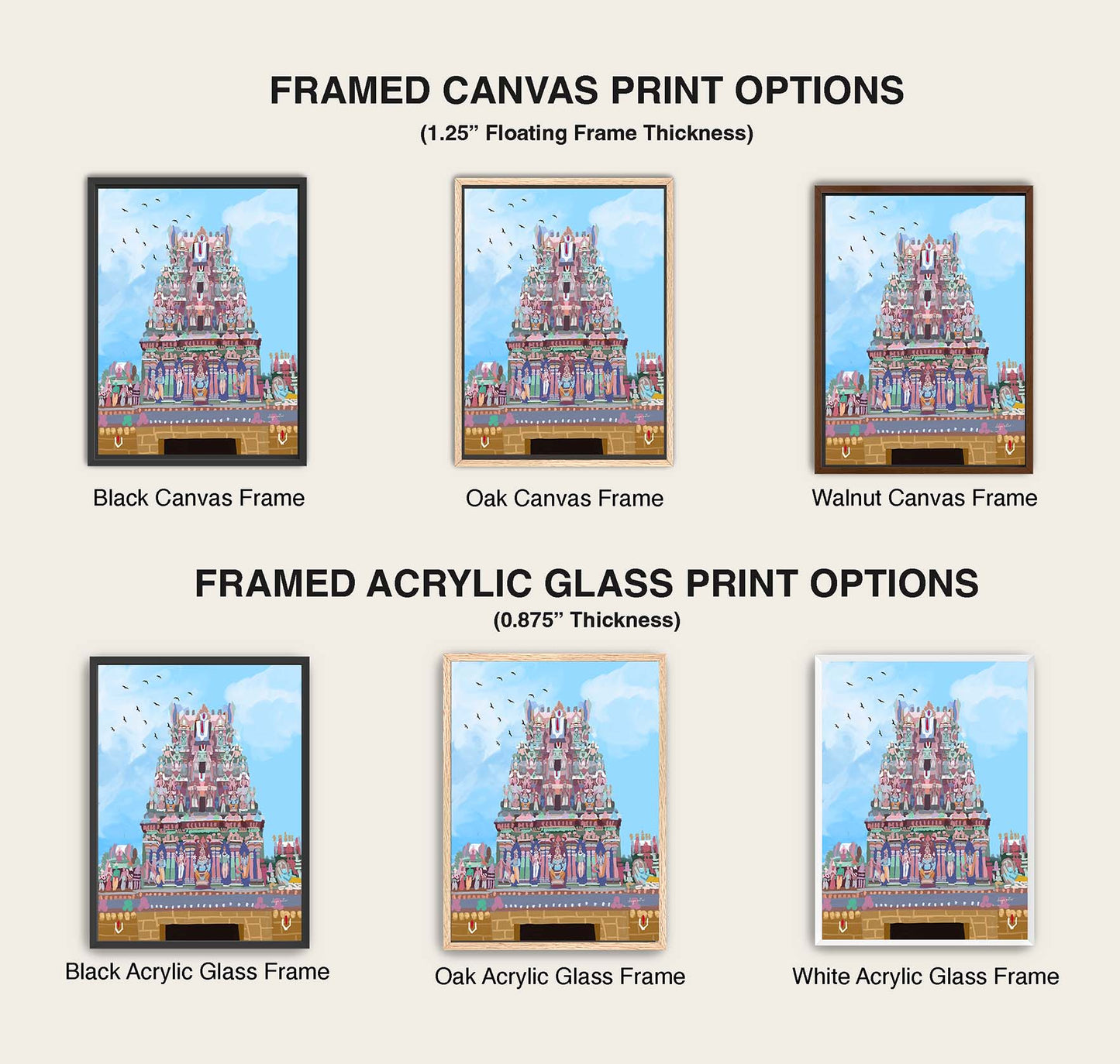 Hindu temple illustration inspired by Parthasarathy Temple Chennai