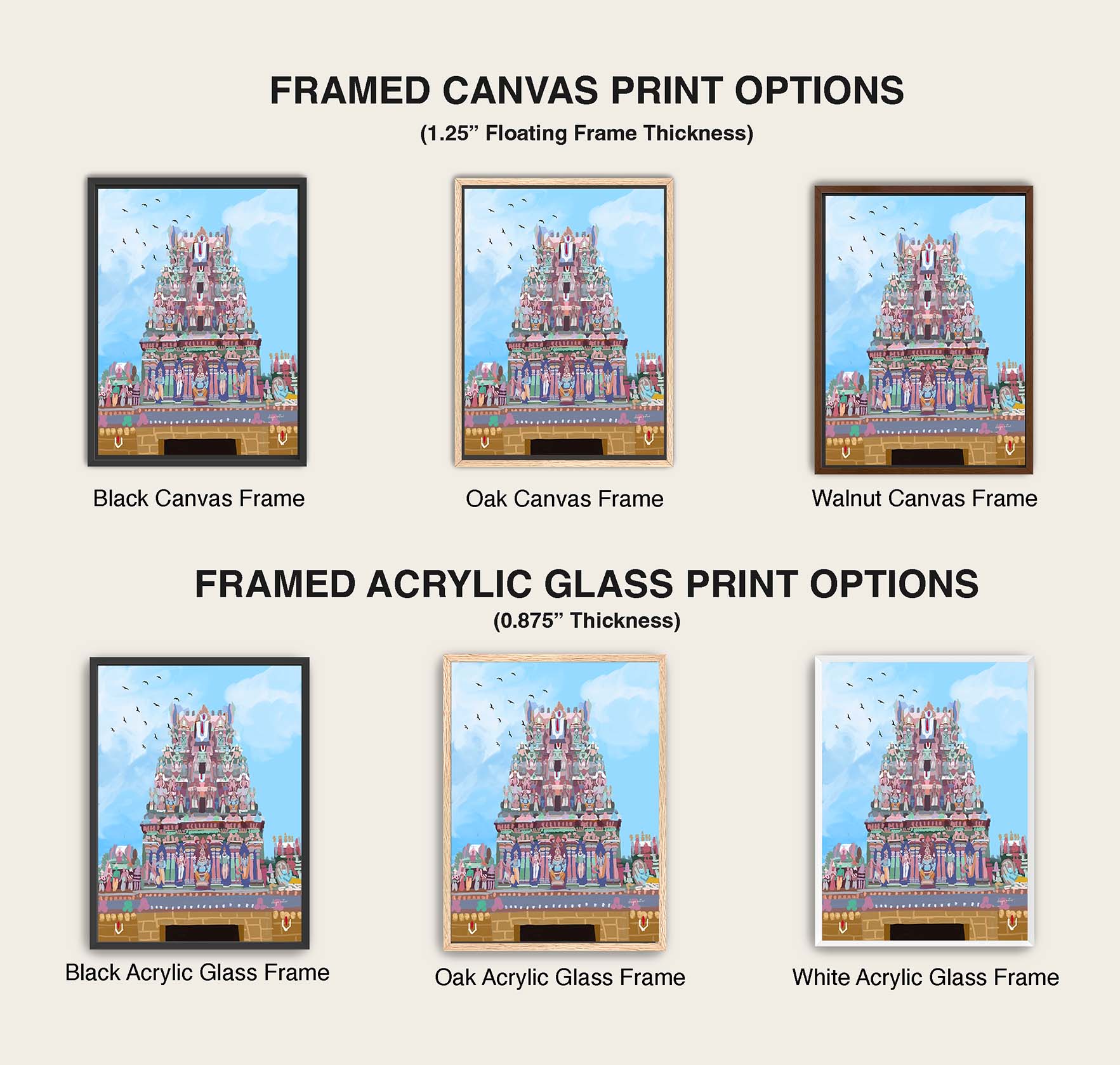 Hindu temple illustration inspired by Parthasarathy Temple Chennai