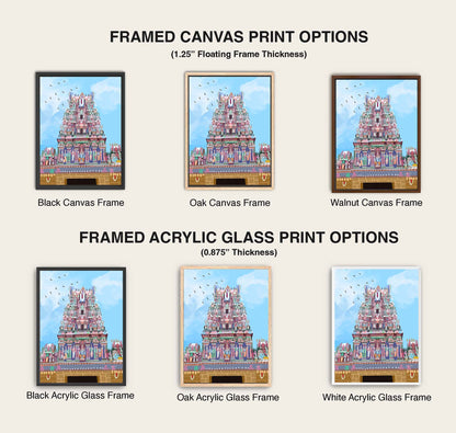 Hindu temple illustration inspired by Parthasarathy Temple Chennai