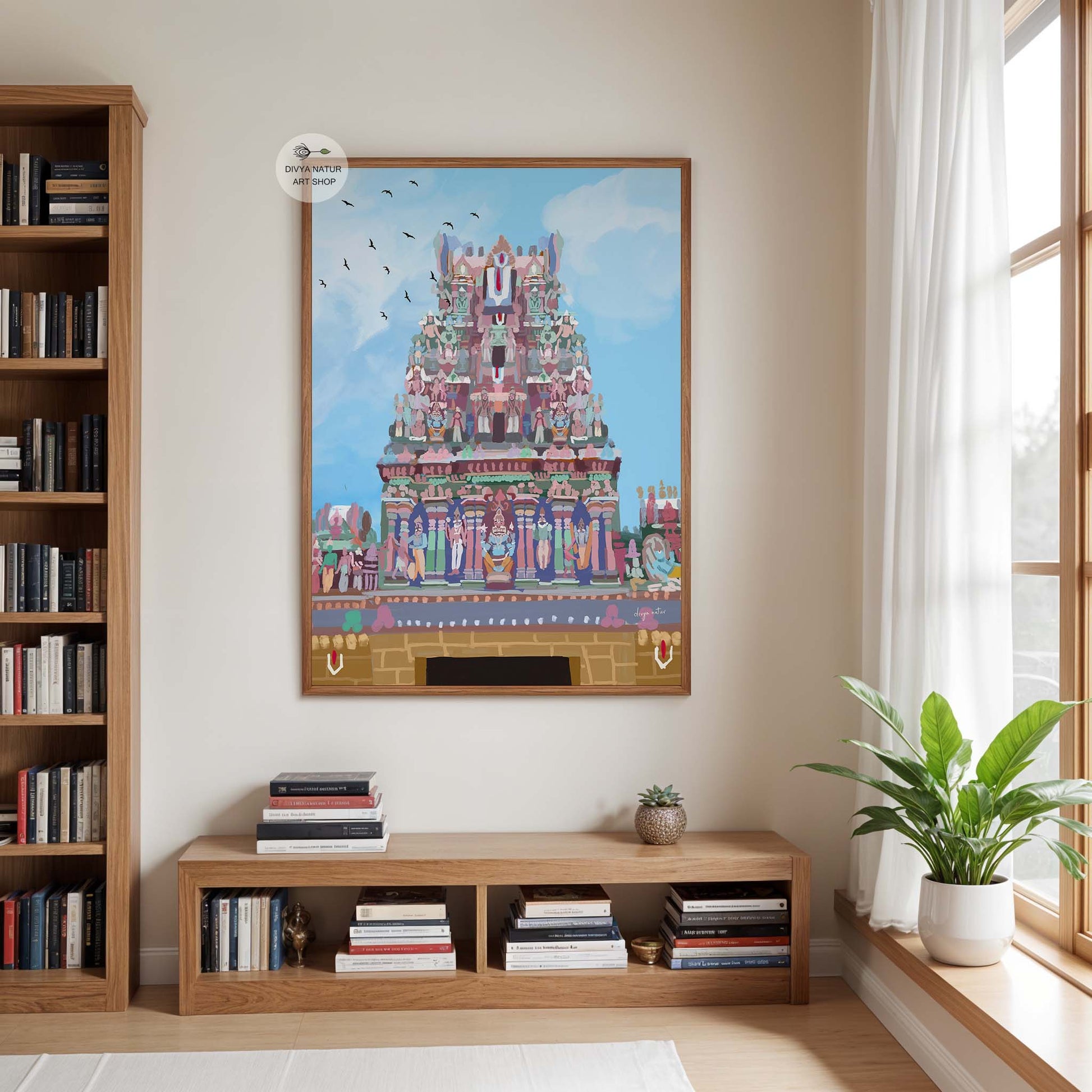 South Indian temple wall decor with Vaishnavite Tirunamam symbols