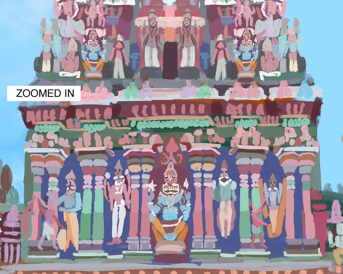 Chennai temple architecture art featuring Parthasarathy Temple tower