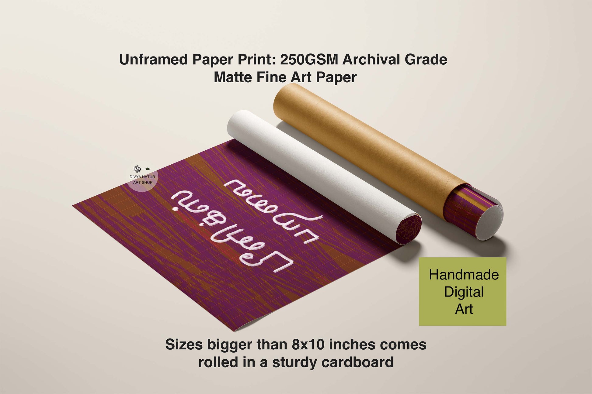 Hand illustrated Tamil fine art print with strong color palette and cultural design