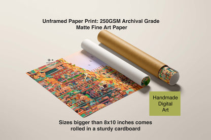 Srirangam temple painting artwork | Fine Art Print