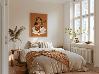 Baby Saraswati wall decor – perfect spiritual gift for festivals and cultural celebrations