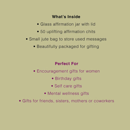 Confidence affirmation jar gift designed for encouragement and motivation