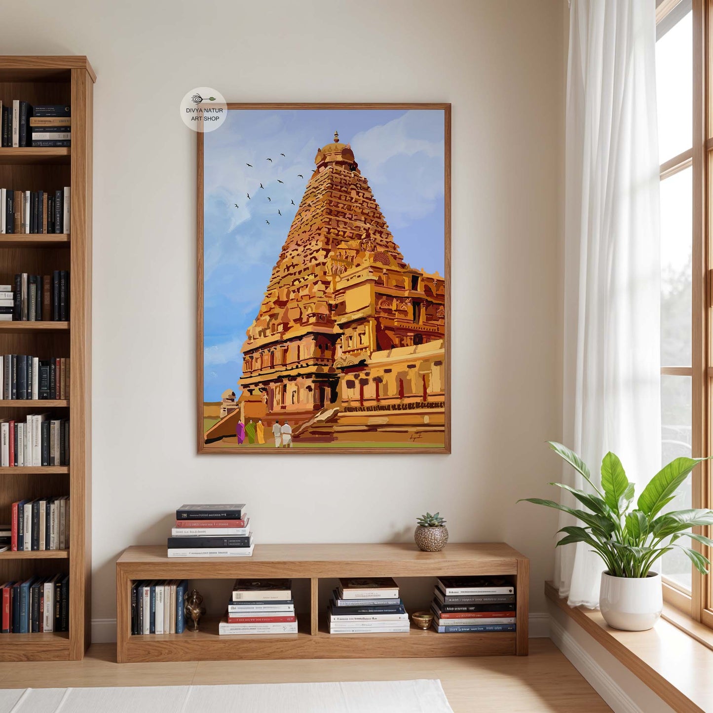 South Indian architectural art print capturing the scale and calm of ancient temples