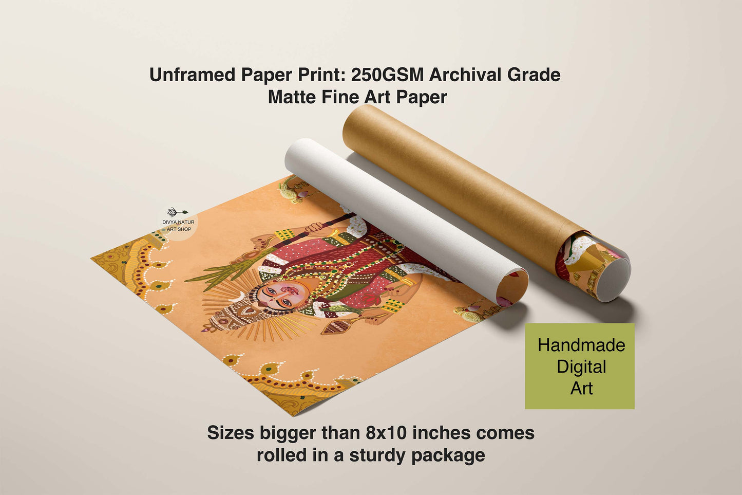 Spiritual home decor print inspired by South Indian temple art traditions