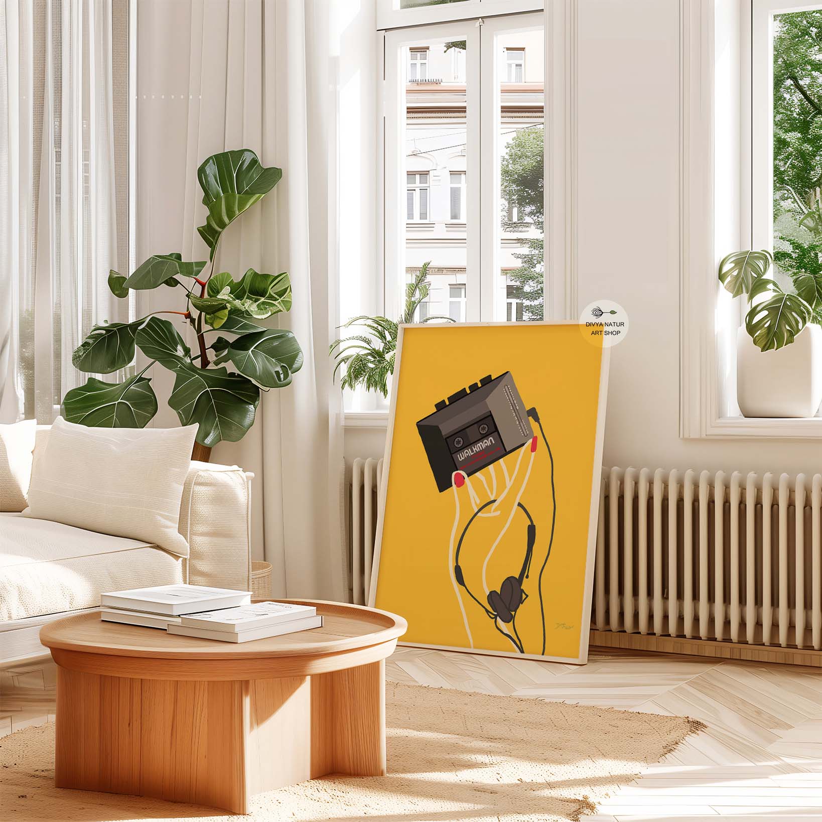 Nostalgic Walkman art print perfect for 90s kids and music lovers