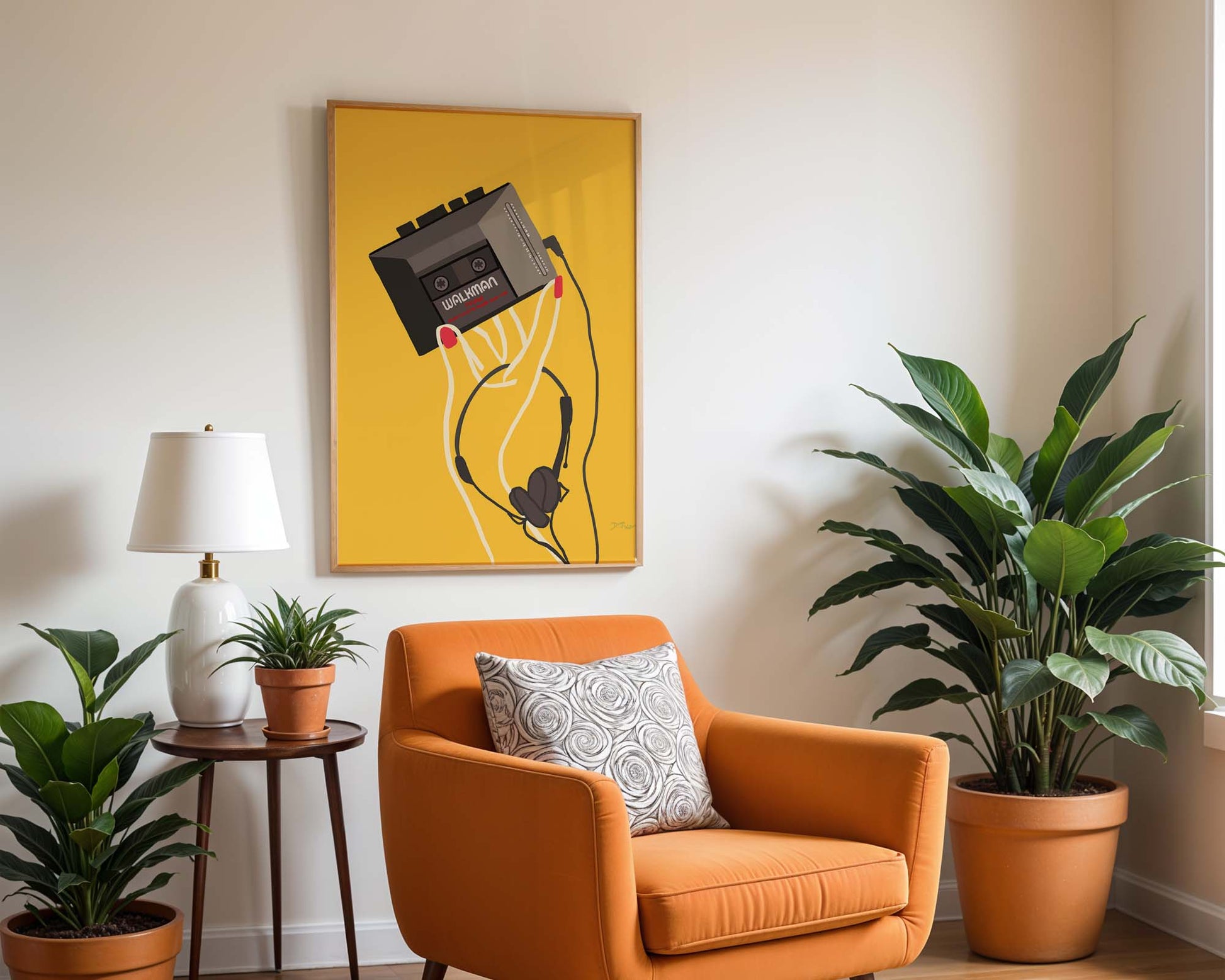 Retro Walkman art piece showcasing vintage music culture