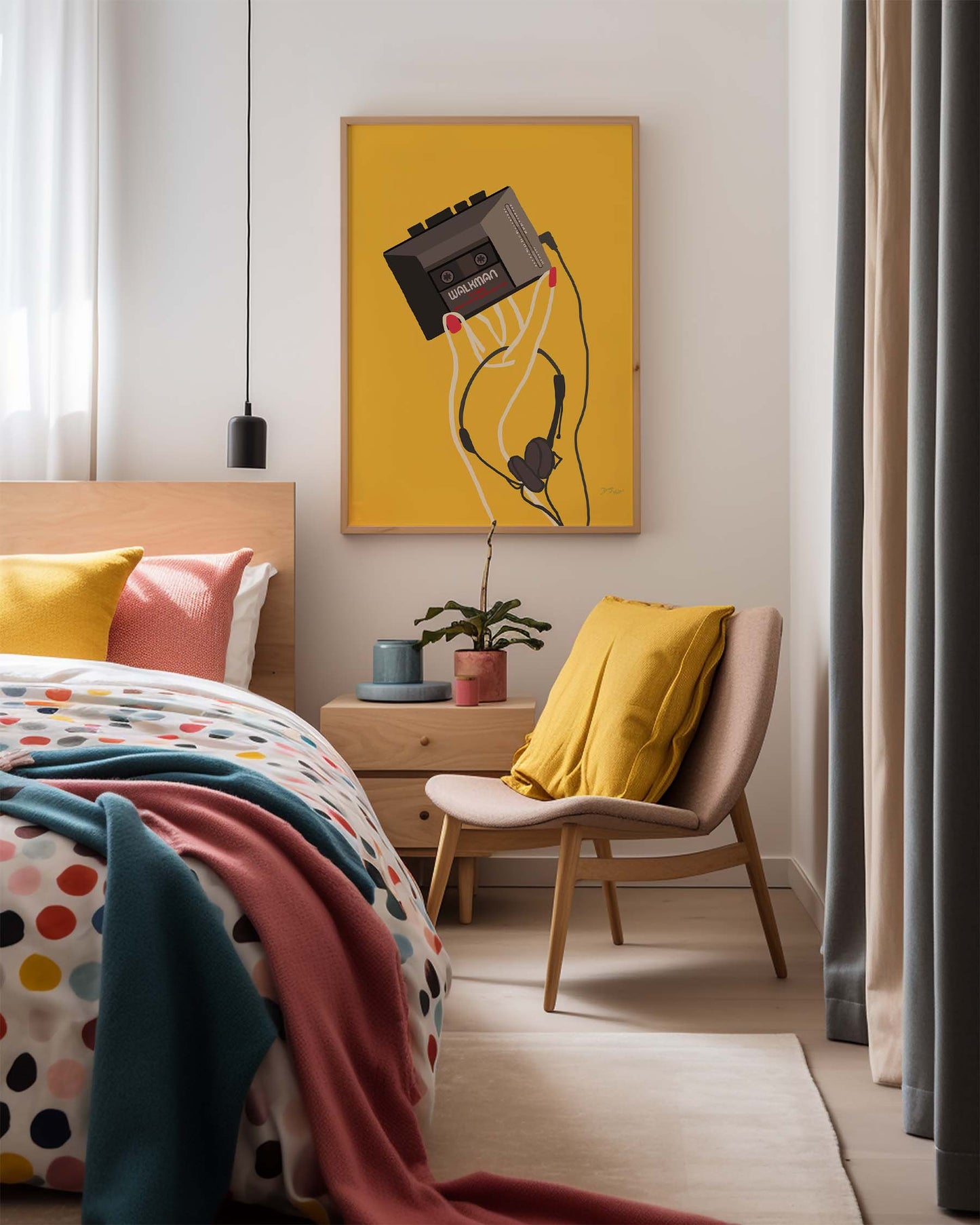 Vintage Walkman illustration bringing back memories of portable music
