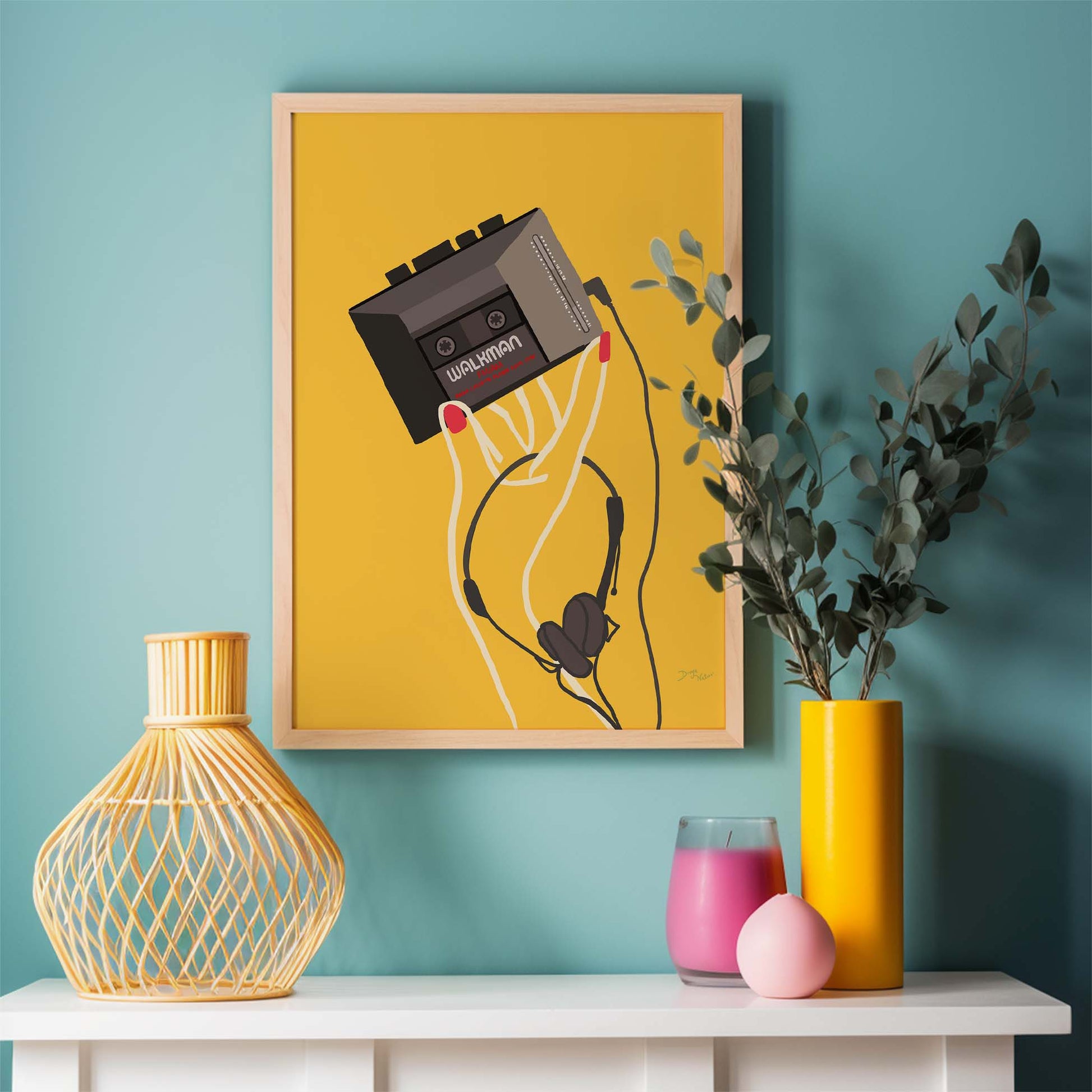 90s Walkman print for music lovers and retro decor enthusiasts
