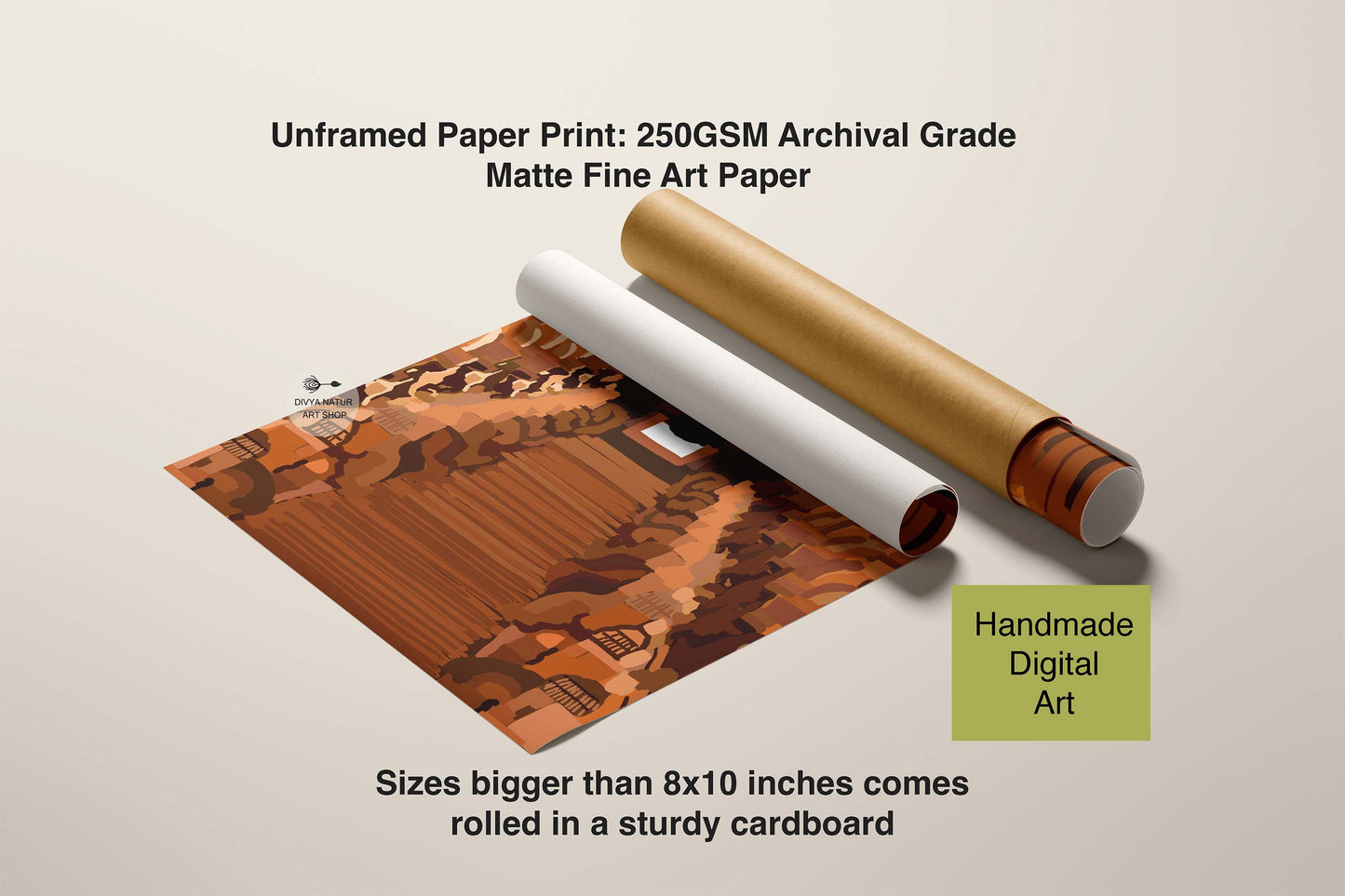 Traditional Indian temple corridor illustration highlighting saree, jasmine braid, and sacred space