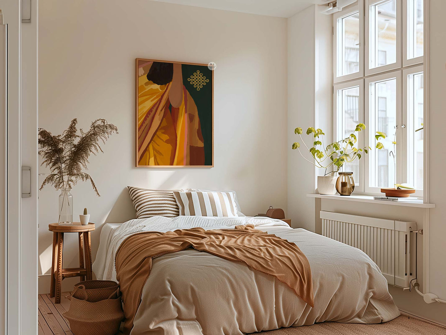 Contemporary Indian painting designed for sophisticated living room and hallway wall decor