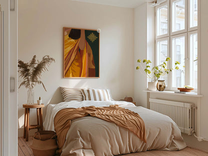 Contemporary Indian painting designed for sophisticated living room and hallway wall decor