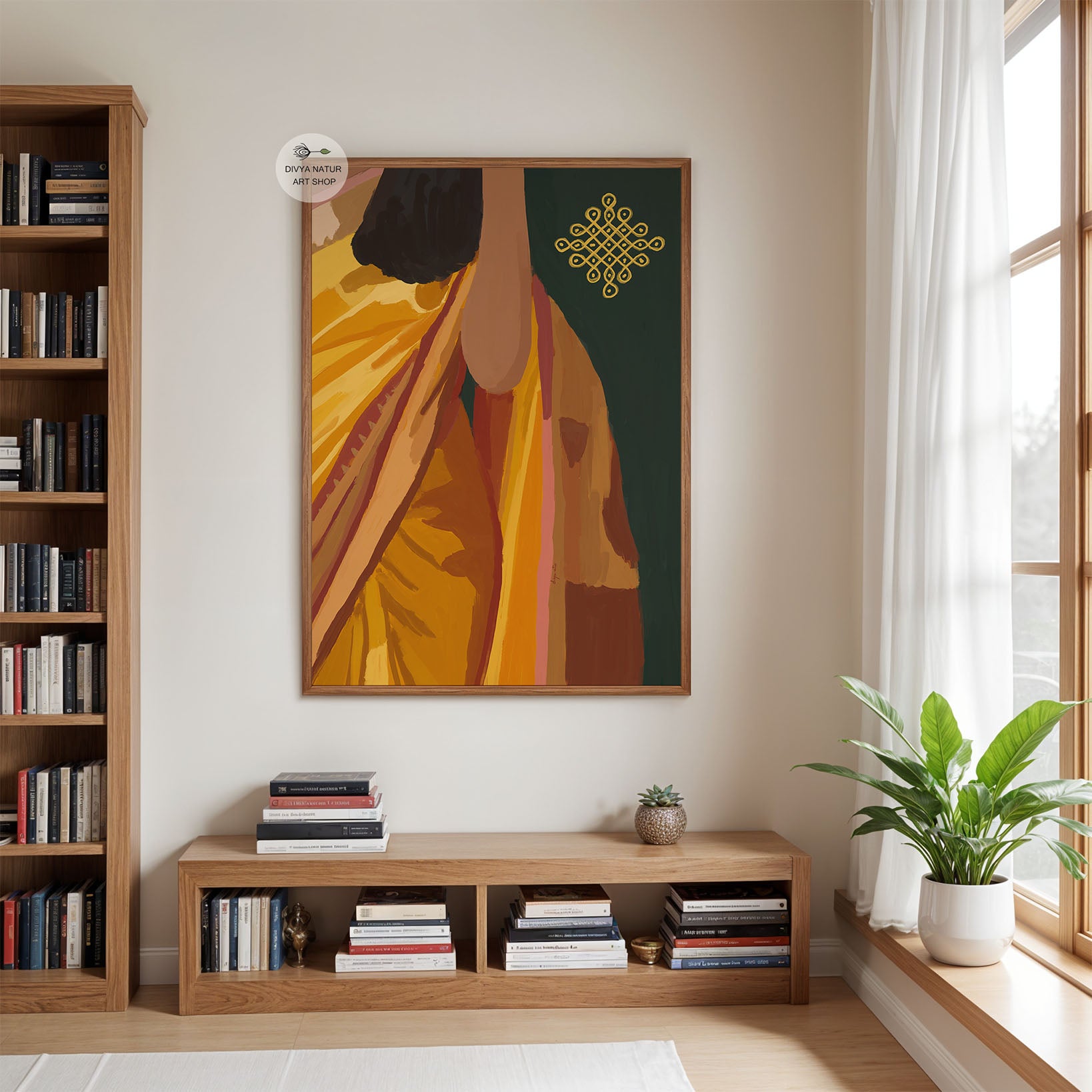 Hand illustrated Indian artwork celebrating traditional Indian clothing in a modern artistic style