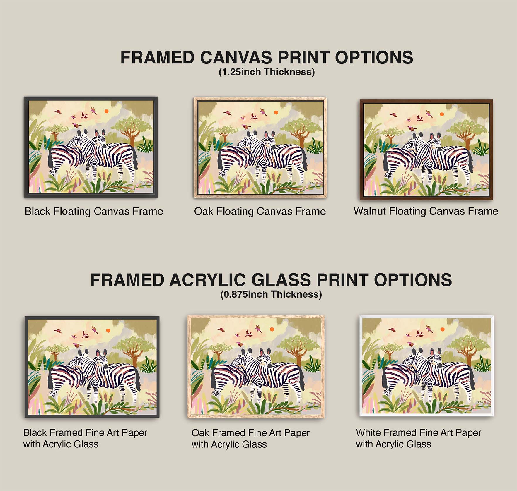 Zebra canvas options