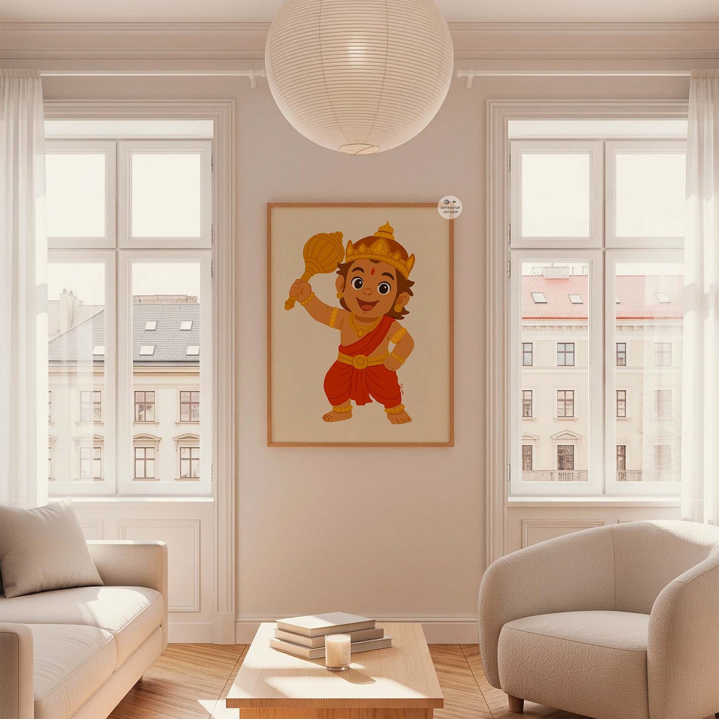 Fine art print of Baby Hanuman, symbolizing protection and purity.