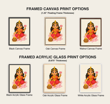 Cute Baby Lakshmi artwork for nursery or Diwali gifting, Indian mythology art.