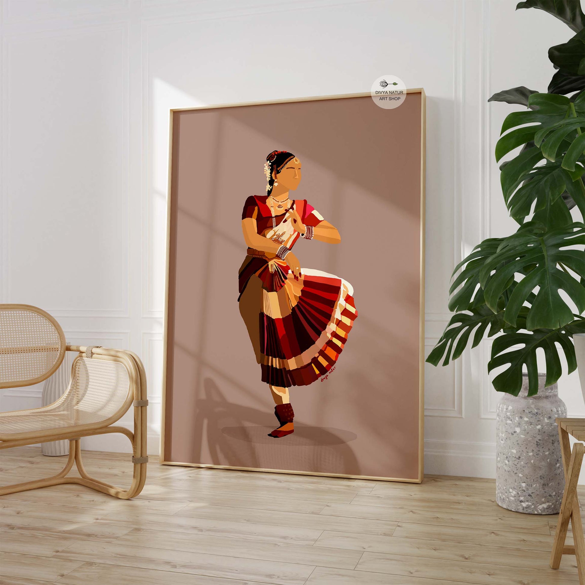 South Indian classical dance poster illustration