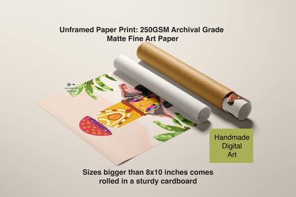 Kerala heritage painting of elephant adorned with golden ornaments and umbrella canopy