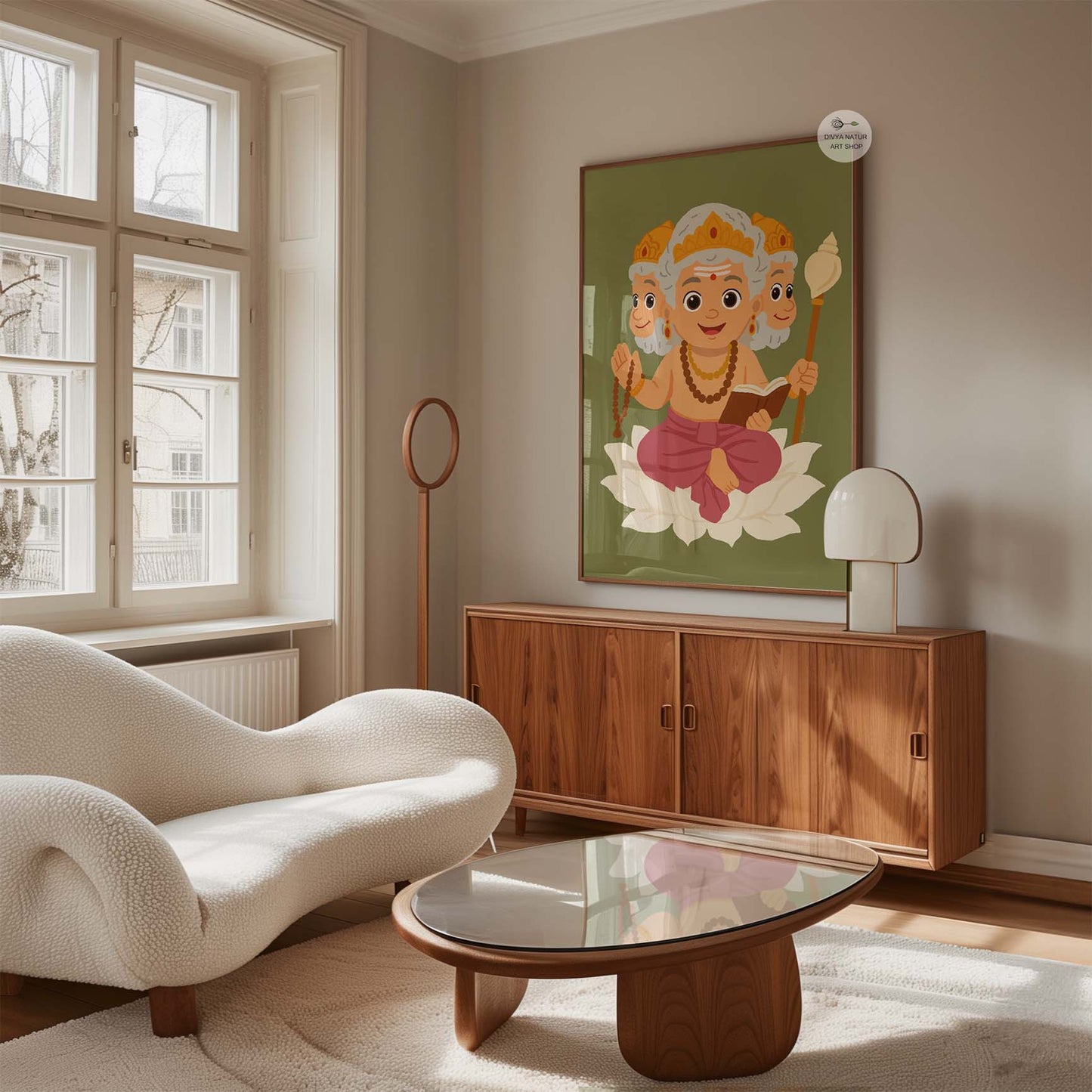 Cute Lord Brahma artwork symbolizing wisdom, knowledge, and creation in Indian mythology