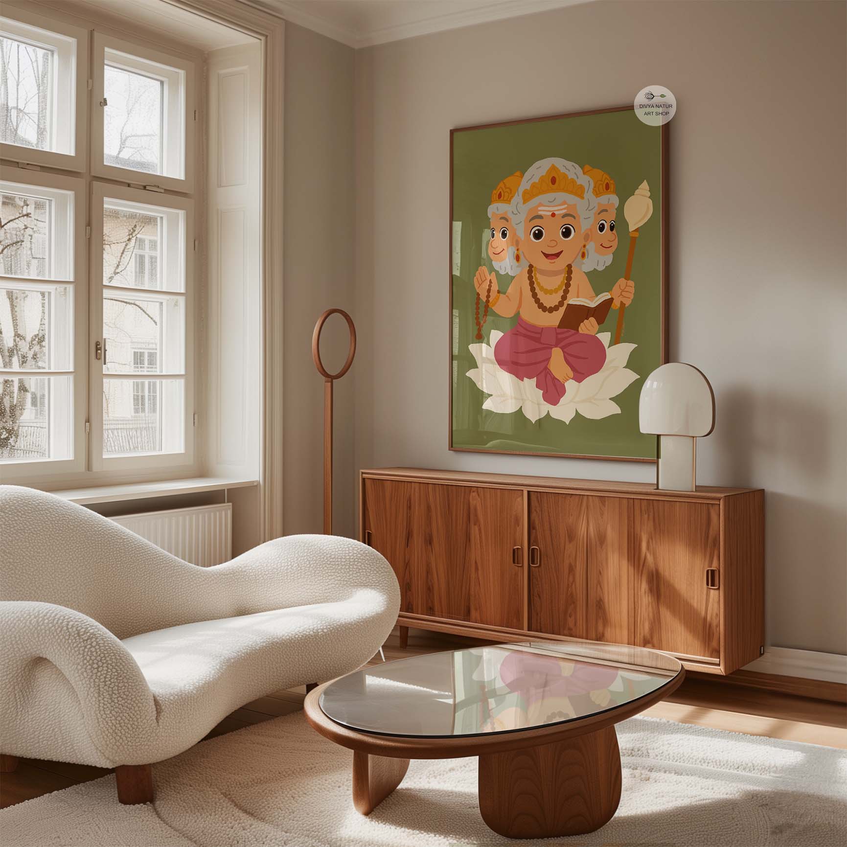 Cute Lord Brahma artwork symbolizing wisdom, knowledge, and creation in Indian mythology